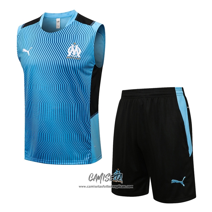 Chandal del Olympique Marsella 2021-2022 Sin Mangas Azul